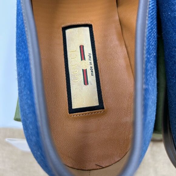 Men’s Gucci horse bit denim loafers size 10 made in Italy - Picture 6 of 10